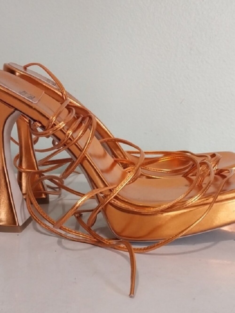 Jeffrey Campbell Orange Sculptural Platform Heels